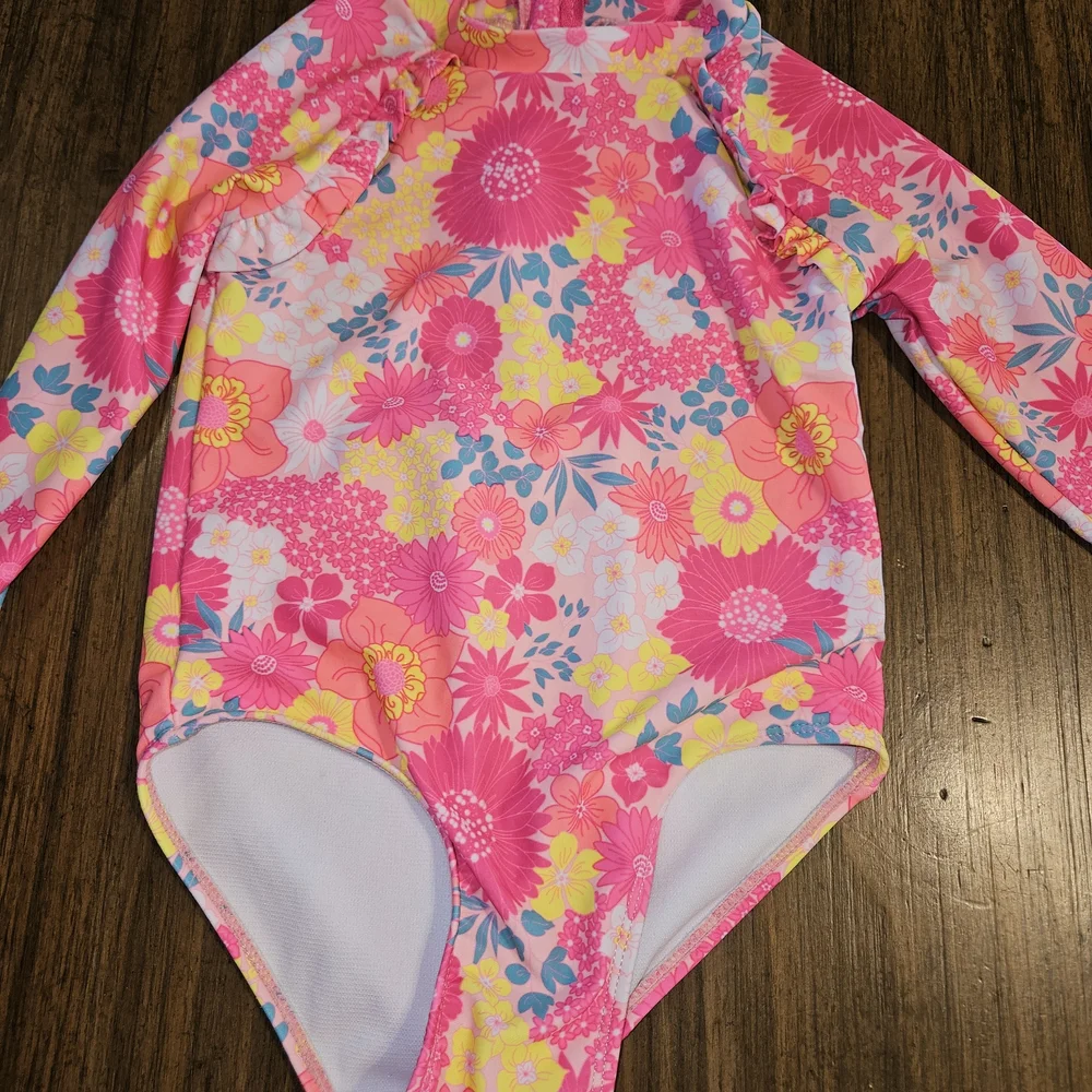 Betsey Johnson Kids Rashguard in Pink and Yellow Floral